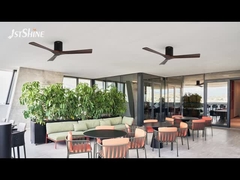 6 سرعات اختيار مروحة السقف الزخرفية مع التحكم عن بعد وشفرات خشب صلبة دائمة