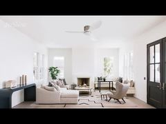 مروحة سقف LED 2 في 1 مقاس 48 بوصة بشفرات بلاستيكية، محرك صامت مثالي لغرفة النوم وغرفة المعيشة