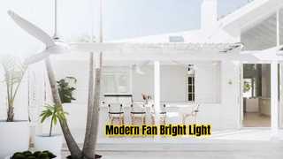 مروحة سقف مودرن بيضاء مقاس 52 بوصة مزودة بإضاءة