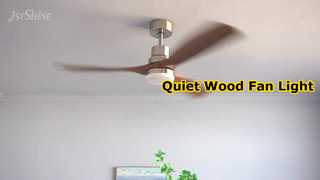 مروحة سقف خشبية هادئة مع ضوء