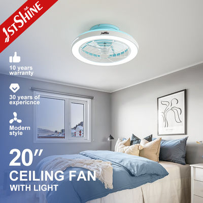 شراء تدفق الهواء الكبير 20 بوصة اللون الأزرق النهائي مروحة السقف LED لغرفة النوم التصميم الحديث تصنيع عبر الإنترنت