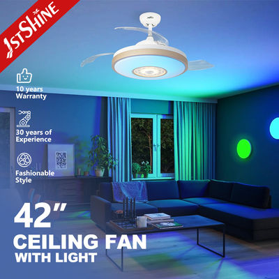 شراء مروحة السقف ذات الضوء الليلي متعدد الألوان مع شفرات مخفية ومحرك AC 110-240V / 50Hz-60Hz تصنيع عبر الإنترنت