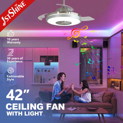 شراء مروحة السقف الفاخرة ذات الطراز LED مع مشغل الموسيقى والتحكم عن بعد 42 