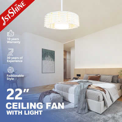 شراء غرفة المعيشة 22 بوصة بدون شفرة مروحة السقف LED التحكم عن بعد 18W تصنيع عبر الإنترنت