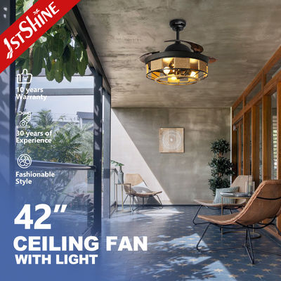 شراء التحكم عن بعد محرك DC شفرات أكريليك مروحة السقف قابلة للانسحاب لمكتب المنزل 1stshine تصنيع عبر الإنترنت