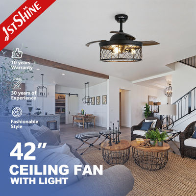 شراء مروحة سقف 1stshine بتصميم مخصص مع شفرات مخفية وإضاءة LED باللون الأسود تصنيع عبر الإنترنت