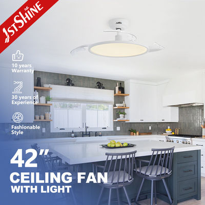 شراء المروحة السقفية المنسدلة ذات التصميم الأنيق الأبيض الخفيف للغاية مع ضوء LED و 6 