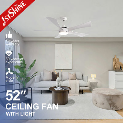 شراء 5 شفرات بيضاء ABS شفرات مروحة السقف مع إضاءة LED ، 52'مروحة السقف مع الضوء تصنيع عبر الإنترنت