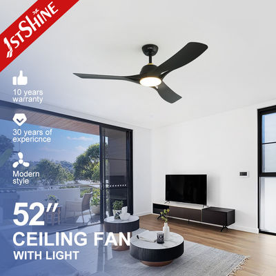 شراء 110-240v / 50-60Hz ABS مروحة السقف ذات الشفرات السوداء مع التحكم عن بعد والإضاءة القابلة للتضييق تصنيع عبر الإنترنت