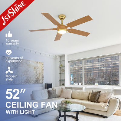 شراء مروحة سقف LED من 1stshine مع جهاز تحكم عن بعد، تشطيب حبيبات الخشب، 5 شفرات، شعار 1stshine/شعار OEM تصنيع عبر الإنترنت