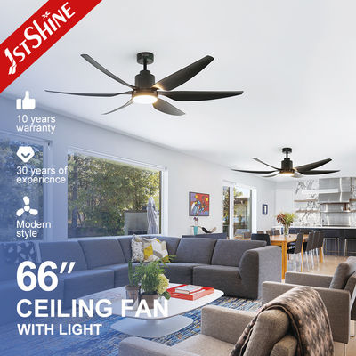 شراء مروحة السقف السوداء 66 بوصة مكتب تصميم ذكي مع ضوء LED و 10 من 1stshine تصنيع عبر الإنترنت