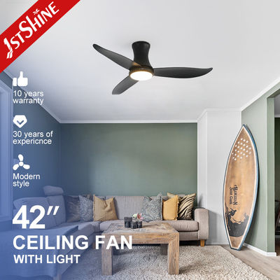 شراء OEM/ODM Ceiling Fan Factory 48 inches Black Flush Mount Ceiling Fan With Dimmable LED Light تصنيع عبر الإنترنت