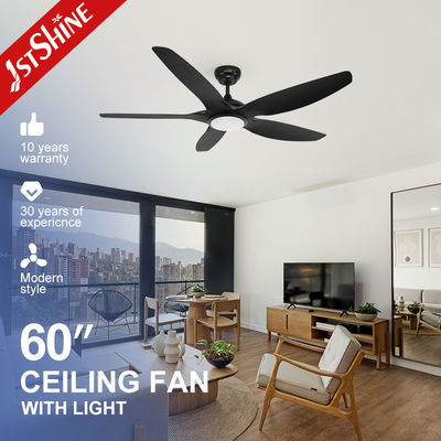 شراء مروحة السقف الحديثة السوداء مع ضوء LED 5 ABS شفرة تبريد الهواء تصنيع عبر الإنترنت