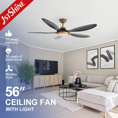 شراء مروحة سقف بإضاءة LED قابلة للتعتيم مقاس 56 بوصة من 1stshine مع 5 شفرات ABS سوداء معتمدة من ROHS تصنيع عبر الإنترنت