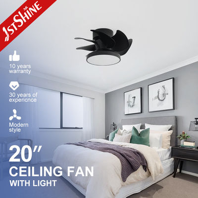 شراء مصدر ضوء LED ميني مروحة السقف 1stshine ODM اللون الأسود توفير المساحة مع شفرات ABS تصنيع عبر الإنترنت