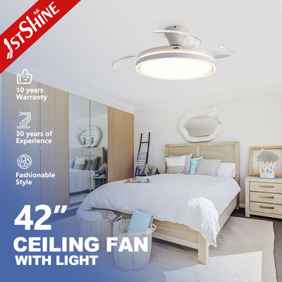 شراء 42-Inch Retractable Ceiling Fan Light Foldable Blades Dimmable LED Light تصنيع عبر الإنترنت