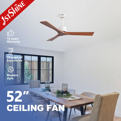 شراء 52 Inch Solid Wood Ceiling Fan Quiet DC Motor Modern Design for Living Room and Bedroom Use تصنيع عبر الإنترنت