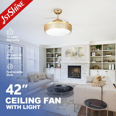 مروحة سقف بشفرة مخفية شفافة مع إضاءة LED تصميم أوروبي فاخر من 1stshine