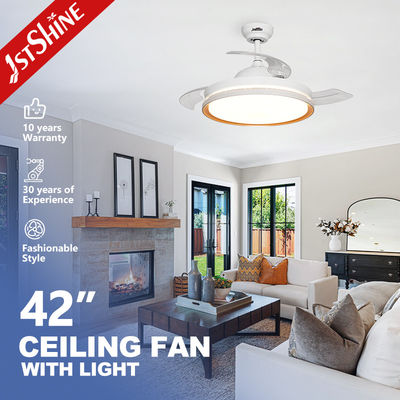 مروحة السقف LED ذات التصميم الحديث مع محرك DC هادئ وإضاءة LED توفير الطاقة