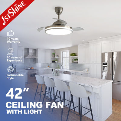 سعر جيد مروحة سقف LED الزخرفية النجمية مع شفرات مخفية قابلة للانسحاب وتكييف الهواء الانترنت