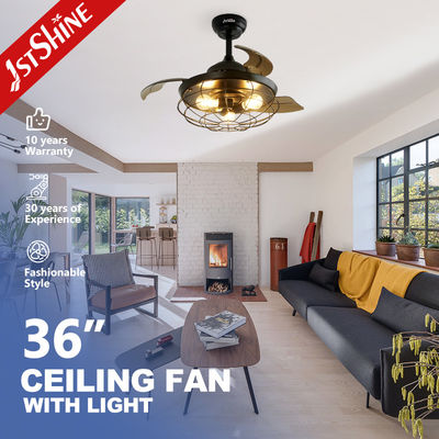 سعر جيد مروحة سقف قابلة للسحب مزخرفة منخفضة الضوضاء من 1stshine مع جهاز تحكم عن بعد وضوء الانترنت