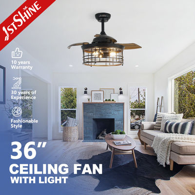 سعر جيد مصدر ضوء LED مروحة السقف 36 بوصة مع شفرات قابلة للانسحاب ومحرك نحاس 100٪ الانترنت