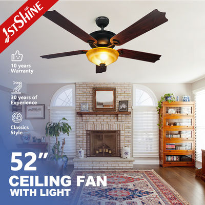 1stshine ضوء مروحة السقف عن بعد مع 5 شفرات MDF التقليدية وتصميم مكتب المنزل