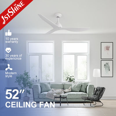 52 Inches Low Noise Dc Motor Plastic White Ceiling Fan Without Light Modern