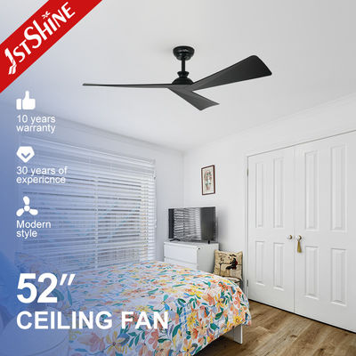 Energy Saving Smart Remote Ceiling Fan Black ABS Blades with 6 Speed and Time Setting
