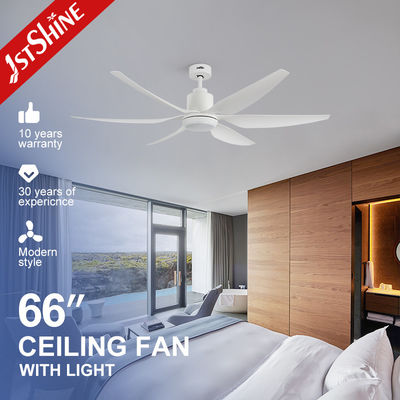 Color Temperature 3000k 66-inch LED Ceiling Fan with Dimmable Light and White ABS Blades