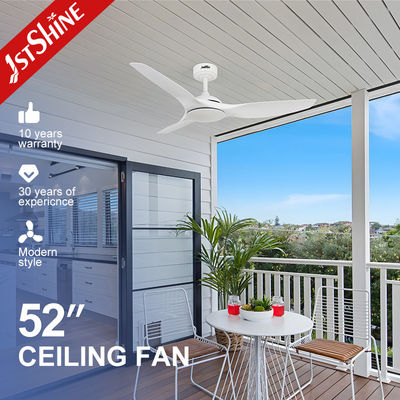 سعر جيد مروحة سقف بجهاز تحكم عن بعد ذكية 52 بوصة شفرات بلاستيكية بيضاء للمنزل العصري الذكي الانترنت