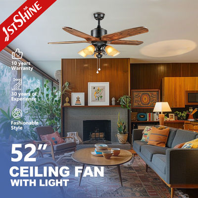 سعر جيد مروحة سقف بمفتاح سحب موفرة للطاقة من OEM مع 5 شفرات خشبية الانترنت