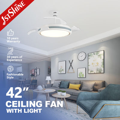 Indoor 42 Inch LED Ceiling Fan with Invisible Blades and Remote Control Switch Style