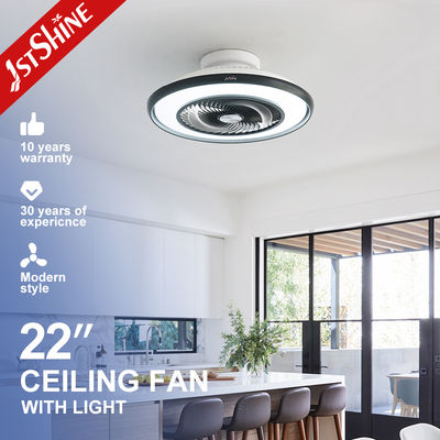 سعر جيد 22 Inch Modern Flush Mount Ceiling Fan with LED Light – Compact, Quiet, and Stylish الانترنت