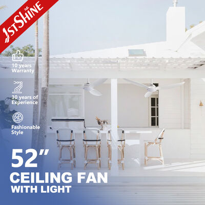 مروحة سقف حديثة قابلة للتخصيص مقاس 52 بوصة مع إضاءة وتحكم ذكي للسقف المنخفض