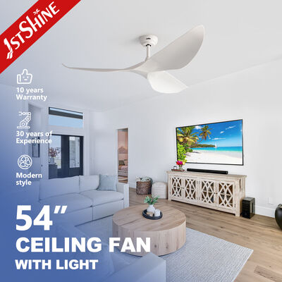 سعر جيد 54 Inch White ABS Ceiling Fan Without Light with DC Motor for Large Airflow in Contemporary Design متصل